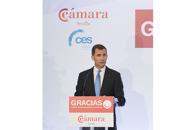 Los Príncipes de Asturias presiden el acto de clausura de la “Campaña de reconocimiento a la empresa”.