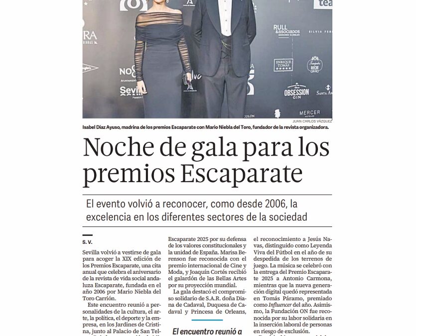 LO QUE NUESTROS COMPAÑEROS DE LA PRENSA CONTARON DE LOS XIX PREMIOS ESCAPARATE